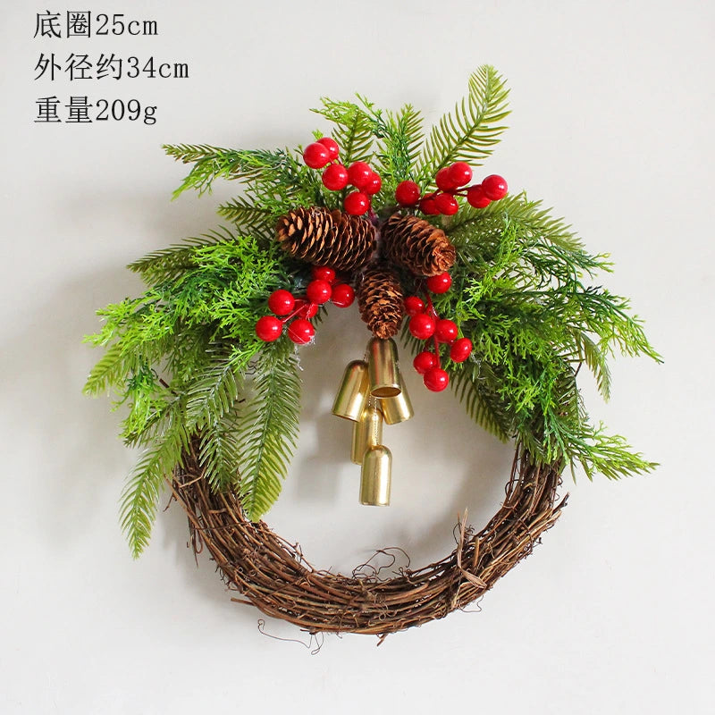 Christmas Wreath Farmhouse Boho Bell Garland