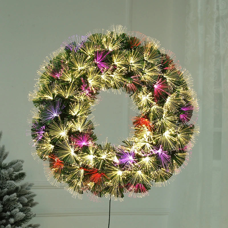 Christmas Fiber Optic Garland Warm White Seven-Color LED Mall Window Decoration