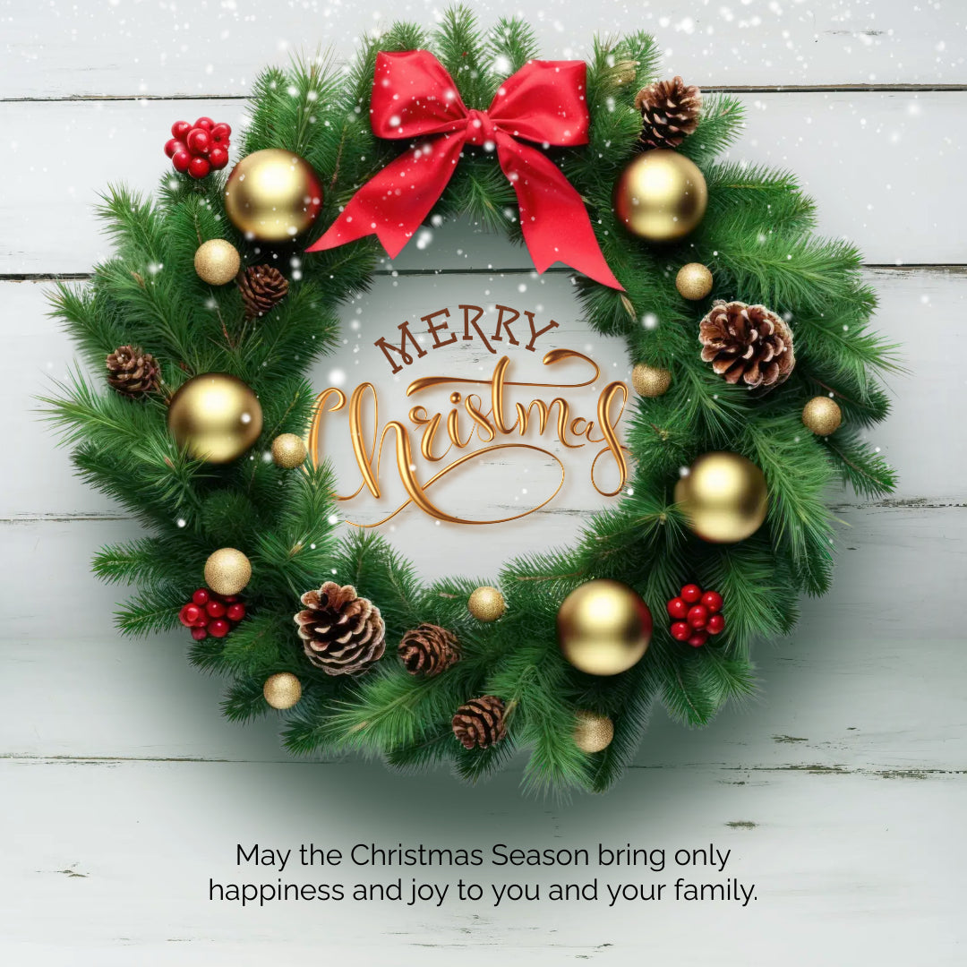 Christmas Wreath with Fresh Real Eucalyptus, Juniper, Pine, Mushrooms, Sea Holly for Winter. Handmade in Ojai with Zero Pesticides