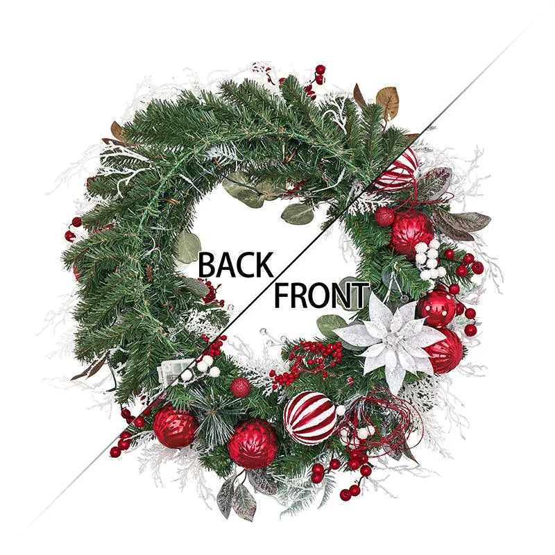 Red White Door Window Decoration Artificial Pinecone Berry Christmas