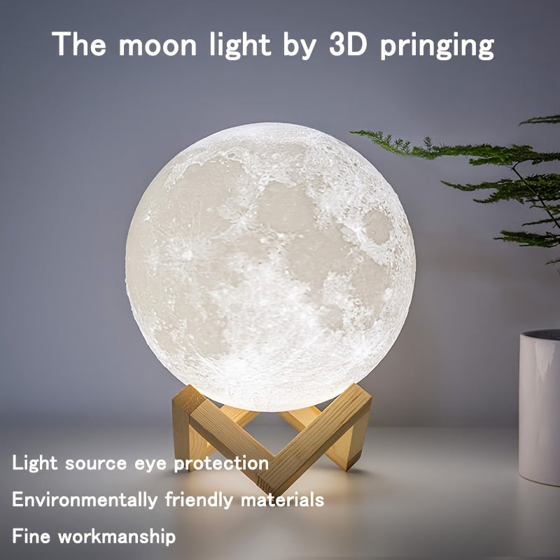 Moon Lamp Rechargeable 3D Print Night Light, 2 Colors/16 Color Change 3D Light Touch Moon Lamp For Adults Lover Baby Kids Children, Decorative Lights For Home And Outdoor Birthday Party Christmas Gift