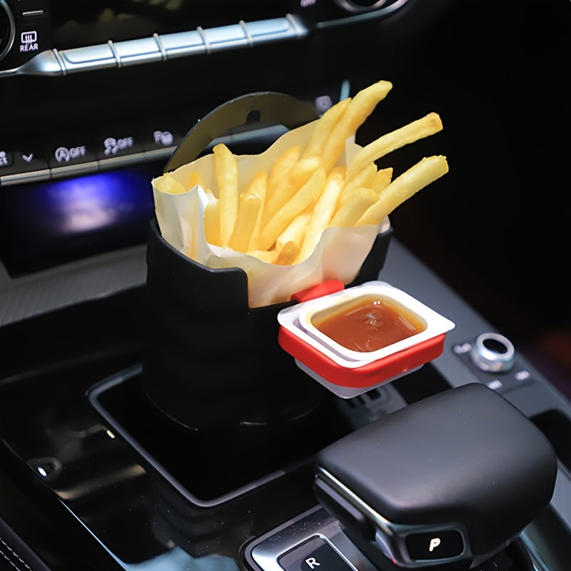 Car French Fries Cup Holder, Ketchup Tray Box Car Key Wallet Mobile Phone Holder, Multifunctional Storage Box Car Accessaries