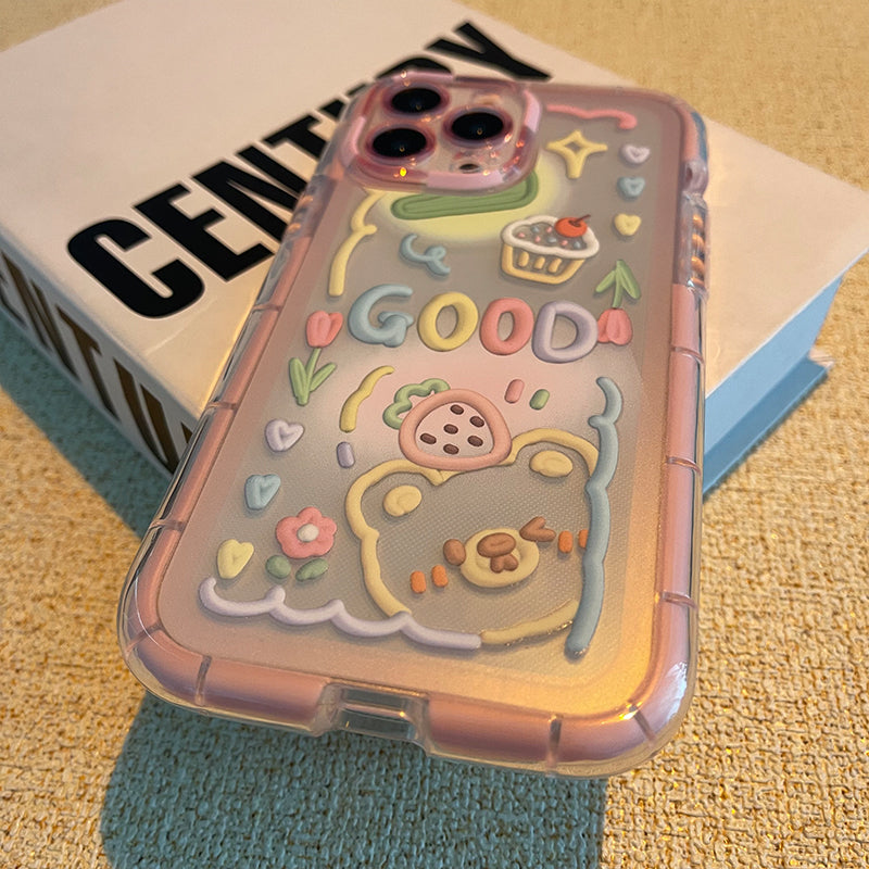 Pink glow-in-the-dark airbag ~ cute graffiti applicable