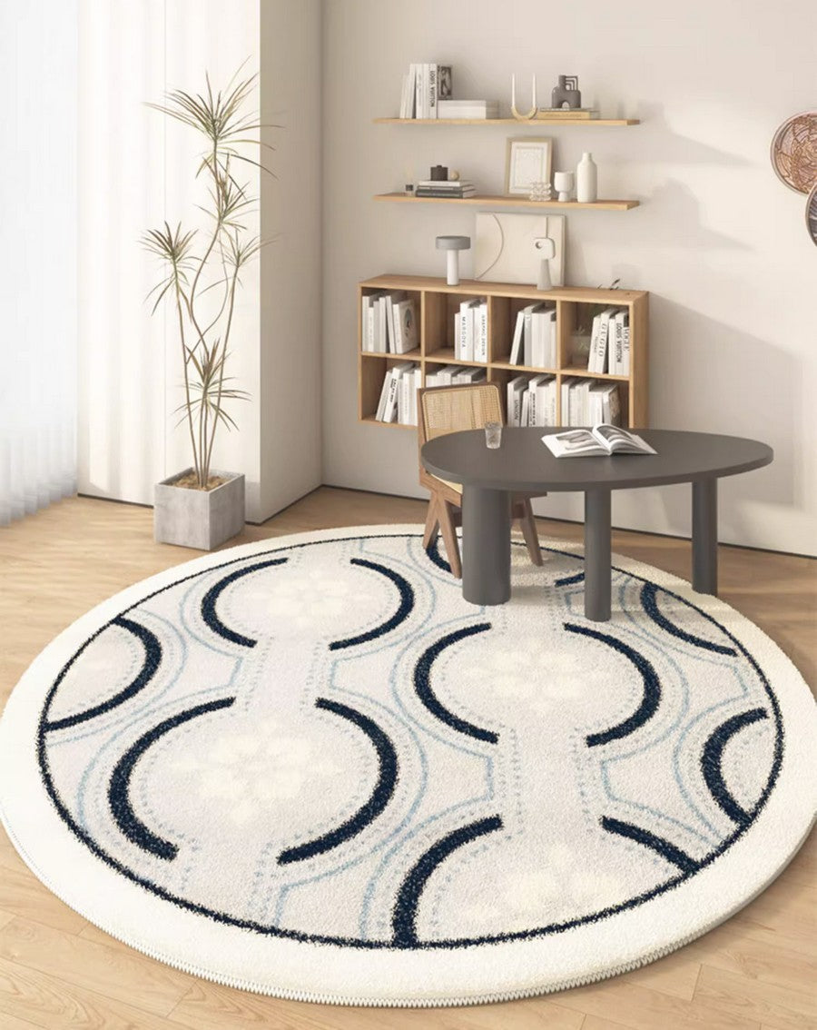 Contemporary Modern Rugs for Bedroom, Modern Area Rugs under Coffee Table, Dining Room Modern Rugs, Abstract Geometric Round Rugs under Sofa