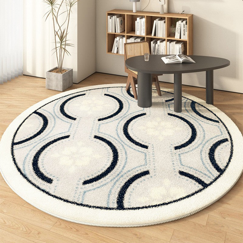 Contemporary Modern Rugs for Bedroom, Modern Area Rugs under Coffee Table, Dining Room Modern Rugs, Abstract Geometric Round Rugs under Sofa