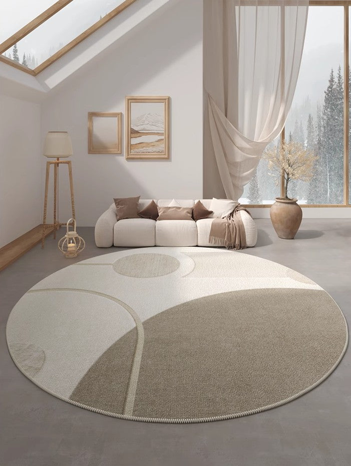 Modern Round Rugs for Dining Room, Round Rugs under Coffee Table, Contemporary Modern Rug Ideas for Living Room, Circular Modern Rugs for Bedroom