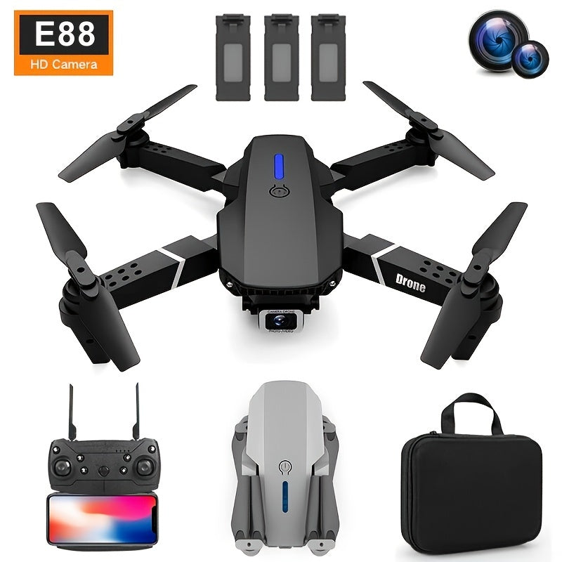 E88 RC Drone WIFI FPV Drone With HD Dual Camera Height Hold RC Foldable Quadcopter Helicopter Dron Gift Toys With 3 Battery