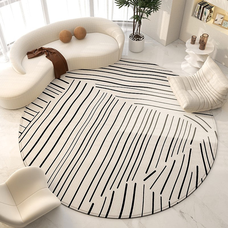 Large Modern Rugs for Living Room, Contemporary Modern Area Rugs for Bedroom, Geometric Round Rugs for Dining Room, Circular Modern Rugs under Chairs