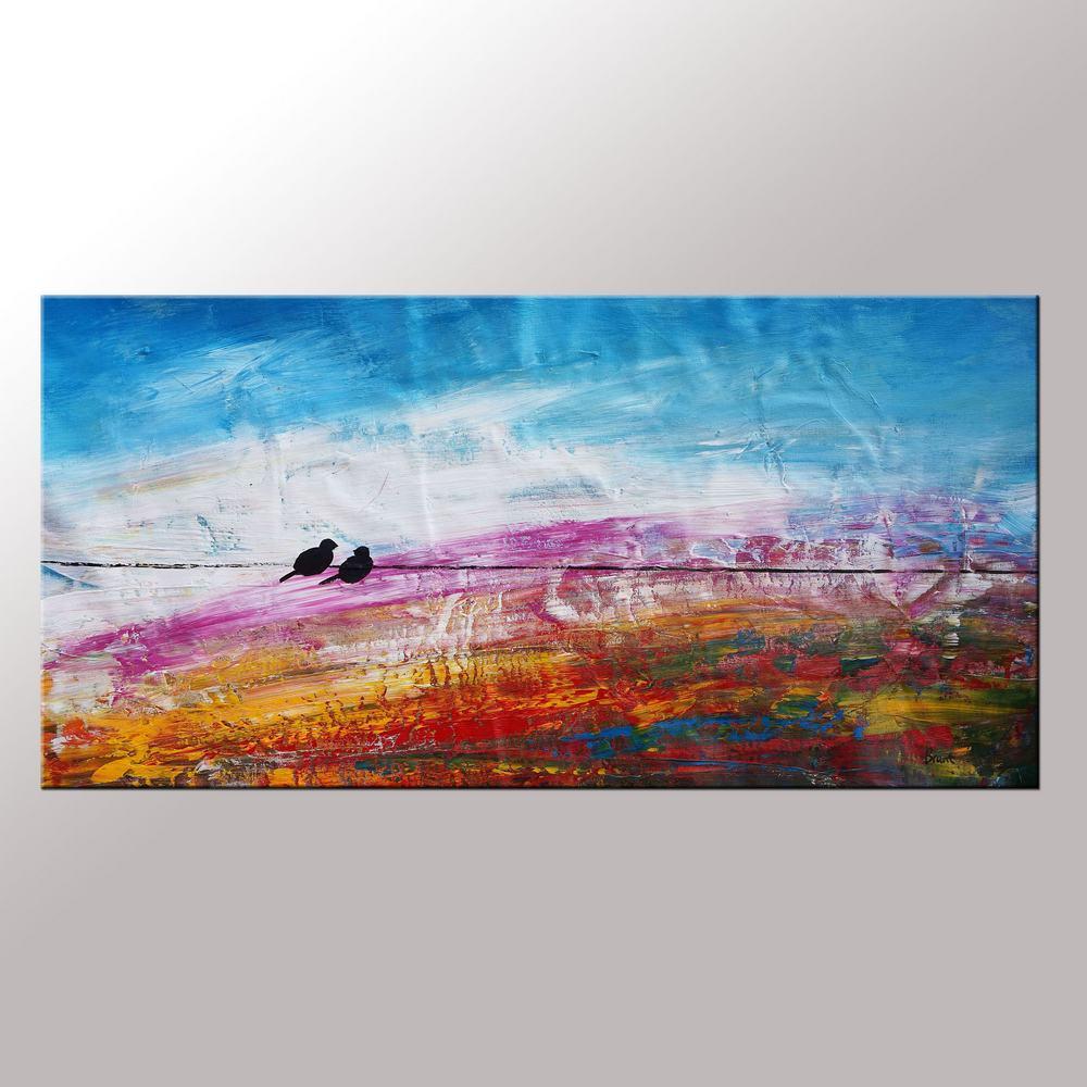 Modern Art, Love Birds Painting, Art for Sale, Abstract Wall Art, Contemporary Painting, Abstract Painting, Bedroom Wall Art, Canvas Art Painting
