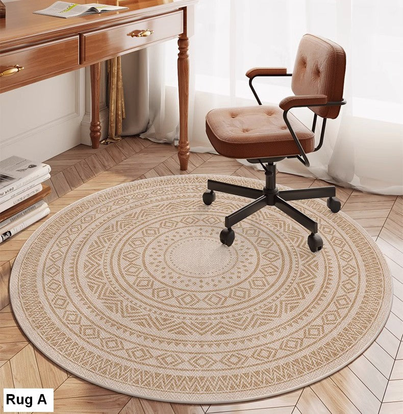 Geometric Modern Rug Ideas for Living Room, Contemporary Round Rugs, Circular Modern Rugs under Dining Room Table, Modern Round Rugs for Bedroom