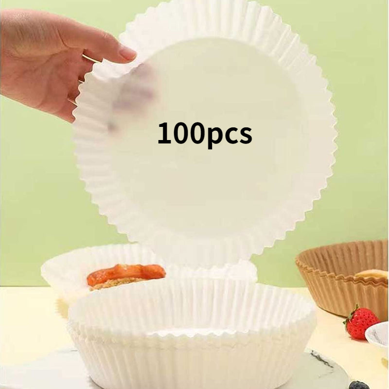 50/100pcs Air Fryer Disposable Paper Liner, Non-Stick Round Disposable Liner, Baking Paper Oil Proof, Food Grade Parchment, Used For Baking, Cooking Microwave