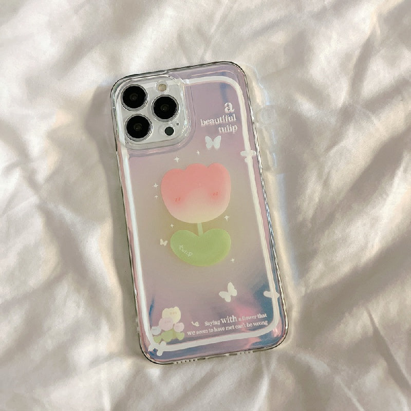 Tulip Laser Transparent Phone Case