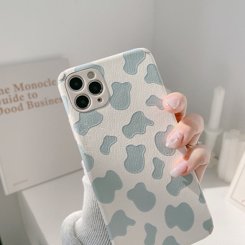Artificial Leather Cow Print Phone Case
