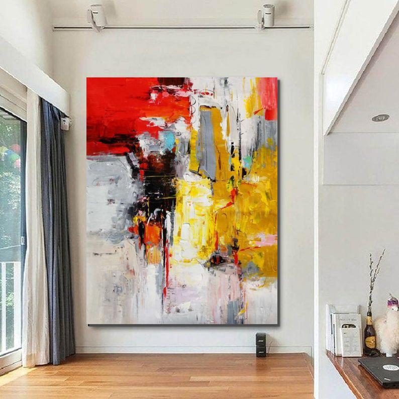 Canvas Painting for Living Room, Modern Wall Art Painting, Huge Contemporary Abstract Artwork