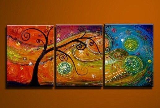 Tree of Life Painting, Abstract Art Painting, 3 Piece Canvas Art, Canvas Painting, Large Group Painting