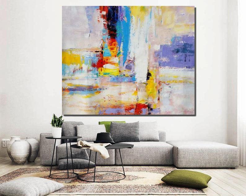 Modern Wall Painting, Contemporary Acrylic Art, Modern Paintings for Bedroom, Living Room Wall Paintings, Hand Painted Canvas Painting