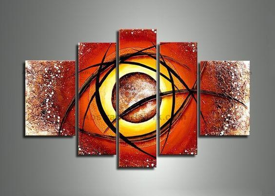 Large Modern Artwork, Abstract Painting for Sale, 5 Piece Canvas Wall Art, Living Room Canvas Painting, Heavy Texture Paintings