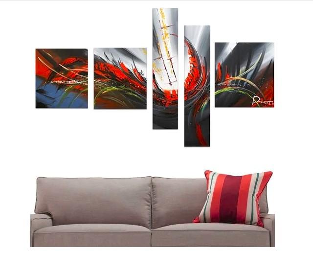 Abstract Canvas Painting, Simple Acrylic Art, 5 Piece Wall Painting, Canvas Painting for Living Room, Contemporary Modern Art