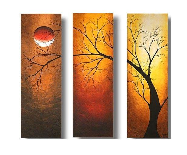 Acrylic Modern Paintings, Acrylic Wall Art Painting, Moon Painting, Tree Painting, Paintings for Bedroom