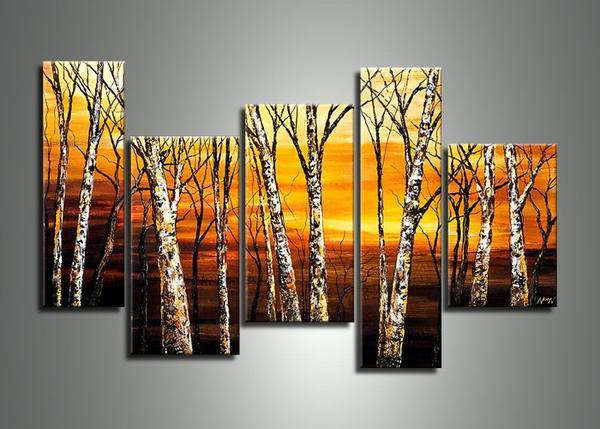 Landscape Painting, Birch Tree Painting, Acrylic Painting Landscape, Living Room Wall Art Paintings