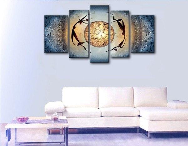 Abstract Figure Painting, African Girl Painting, 5 Piece Canvas Painting, Woman Painting