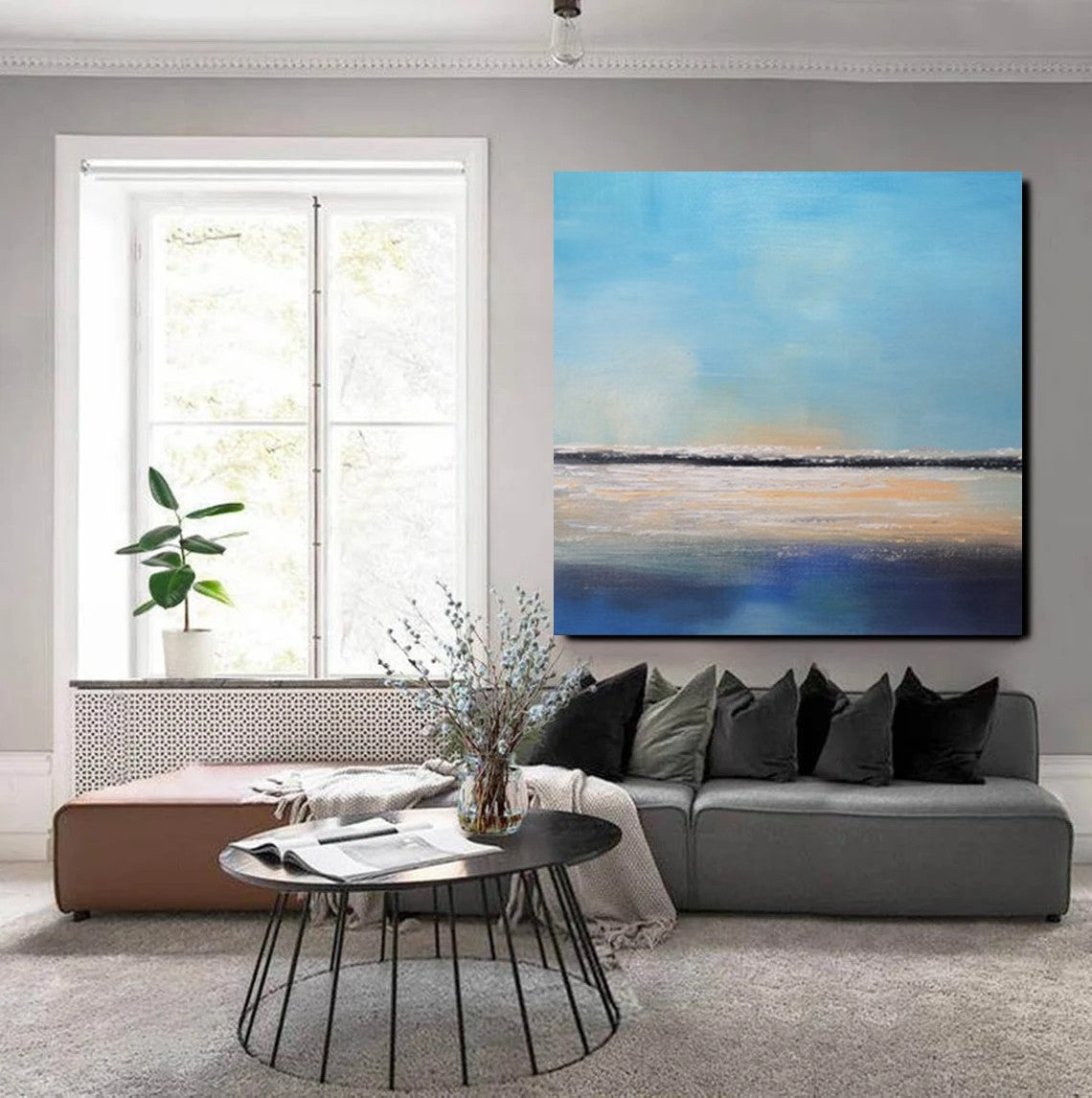 Bedroom Wall Painting, Original Landscape Paintings, Large Paintings for Living Room, Hand Painted Acrylic Painting, Seascape Canvas Paintings
