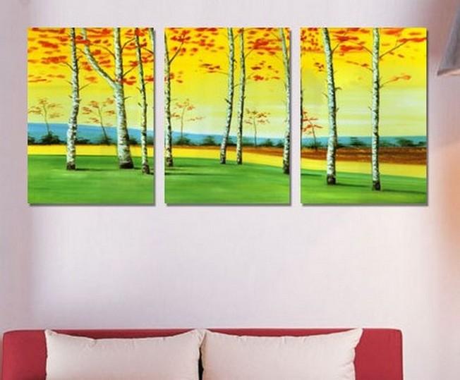 Landscape Painting, Autumn Art, Canvas Painting, Wall Art, Large Painting, Living Room Wall Art, Modern Art, 3 Piece Wall Art, Abstract Painting, Home Art Decor
