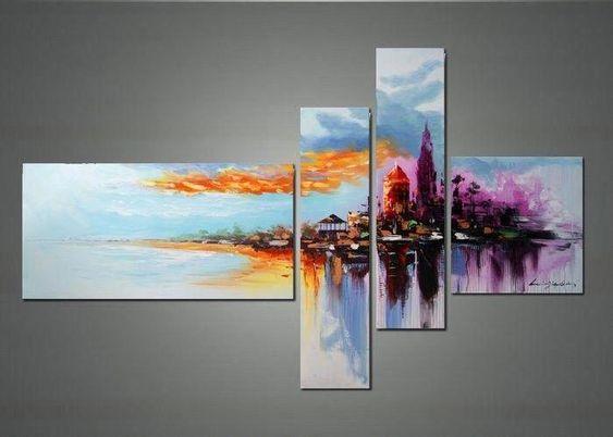 Cityscape Painting, Contemporary Painting, Living Room Wall Painting, Acrylic Painting Abstract, Modern Acrylic Painting
