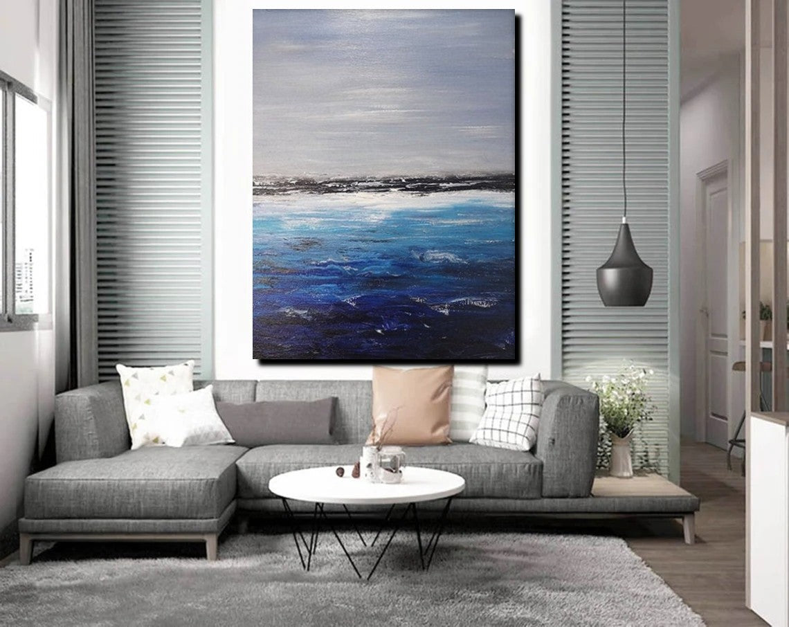 Beach Landscape Painting, Seascape Canvas Painting, Bedroom Wall Art Painting, Landscape Canvas Paintings, Large Paintings for Sale