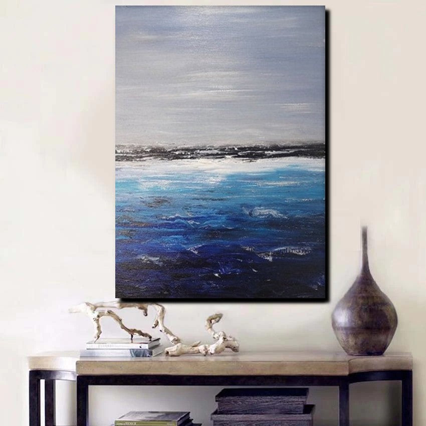 Beach Landscape Painting, Seascape Canvas Painting, Bedroom Wall Art Painting, Landscape Canvas Paintings, Large Paintings for Sale