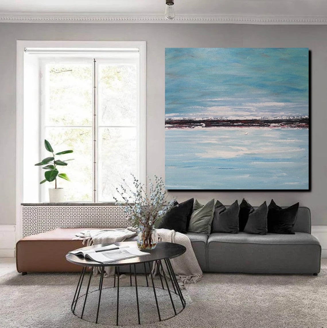 Large Paintings for Sale, Simple Abstract Paintings, Seascape Acrylic Paintings, Living Room Wall Art Painting, Original Landscape Paintings