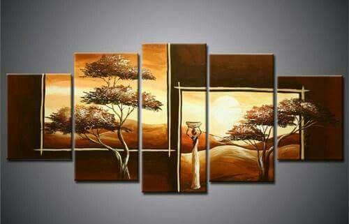 Tree of Life Painting, 5 Piece Acrylic Art, Abstract Painting, Bedroom Canvas Painting