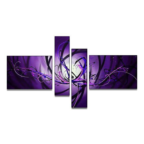 Bedroom Wall Art Paintings, Abstract Art on Sale, Purple and Blue Canvas Painting, Simple Modern Abstract Paintings, Buy Art Online