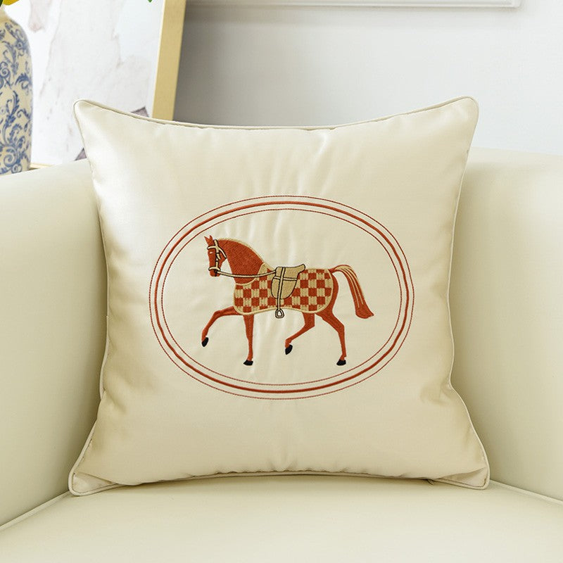 Horse Decorative Throw Pillows for Couch, Modern Decorative Throw Pillows, Embroider Horse Pillow Covers, Modern Sofa Decorative Pillows