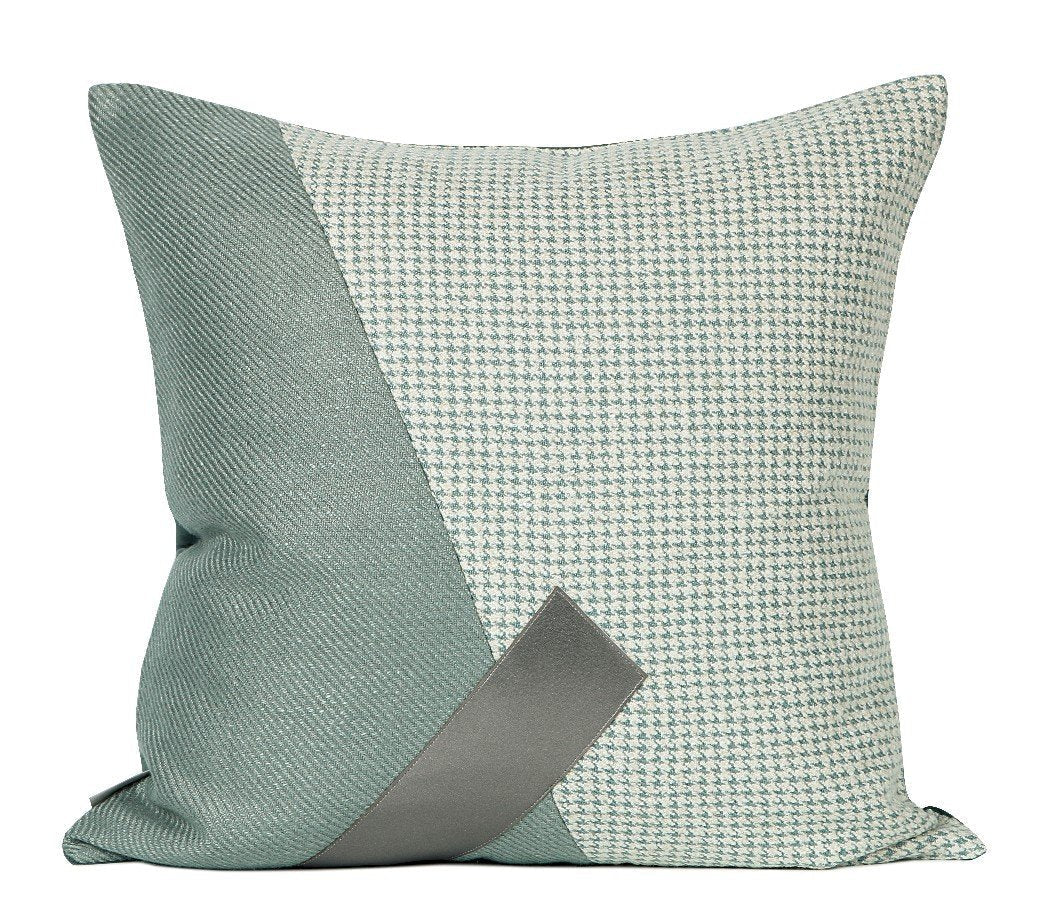 Grey Green Decorative Pillows for Couch, Large Modern Throw Pillows, Modern Sofa Pillows, Square Throw Pillows for Living Room