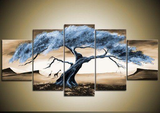 Large Acrylic Painting, Tree of Life Painting, Abstract Painting on Canvas, 5 Piece Canvas Art, Landscape Canvas Paintings, Buy Paintings Online