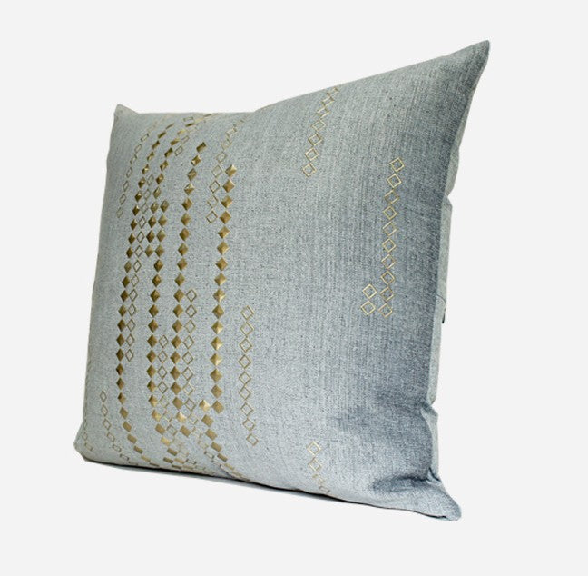 Grey Blue Decorative Throw Pillow for Couch, Large Square Pillows, Modern Sofa Pillows, Simple Modern Throw Pillows for Couch