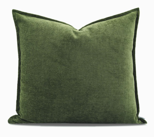 Large Throw Pillow for Interior Design, Simple Decorative Throw Pillows, Large Green Square Modern Throw Pillows for Couch, Contemporary Modern Sofa Pillows