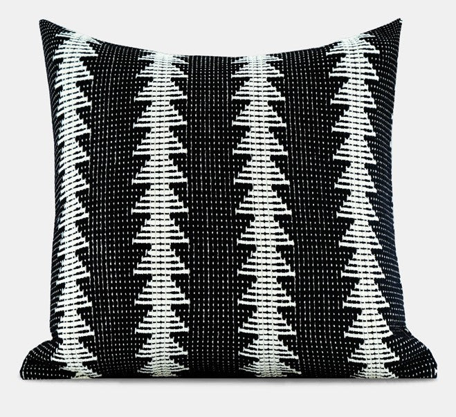 Large Modern Sofa Pillow Covers, Black and White Pattern Contemporary Square Modern Throw Pillows for Couch, Simple Throw Pillow for Interior Design