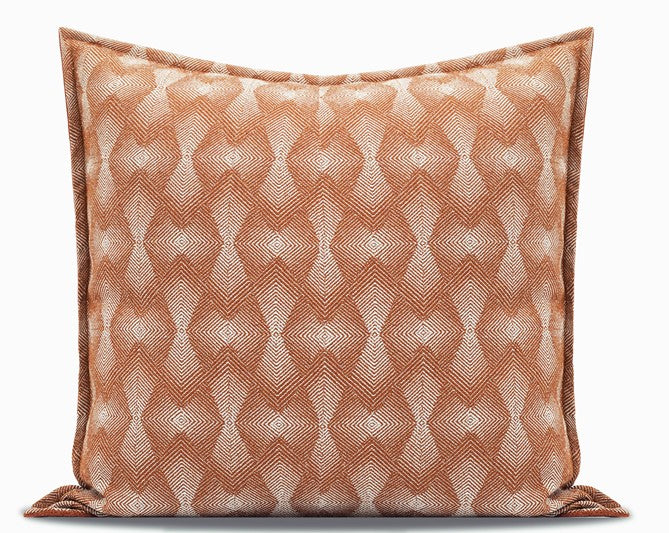 Throw Pillow for Interior Design, Modern Decorative Throw Pillows, Orange Geometric Sofa Pillows, Contemporary Square Modern Throw Pillows for Couch