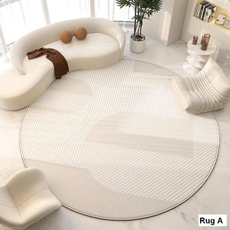 Large Modern Rugs for Living Room, Contemporary Modern Area Rugs for Bedroom, Geometric Round Rugs for Dining Room, Circular Modern Rugs under Chairs