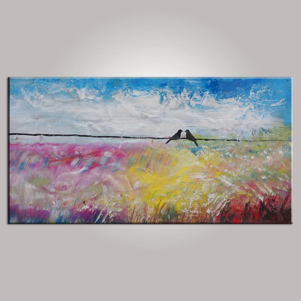 Wall Art, Contemporary Abstract Art, Modern Art, Love Birds Painting, Painting for Sale, Abstract Art Painting, Bedroom Wall Art, Canvas Art