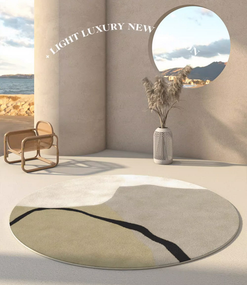 Modern Rugs for Dining Room, Contemporary Modern Rugs for Bedroom, Circular Modern Rugs for Living Room, Modern Round Rugs