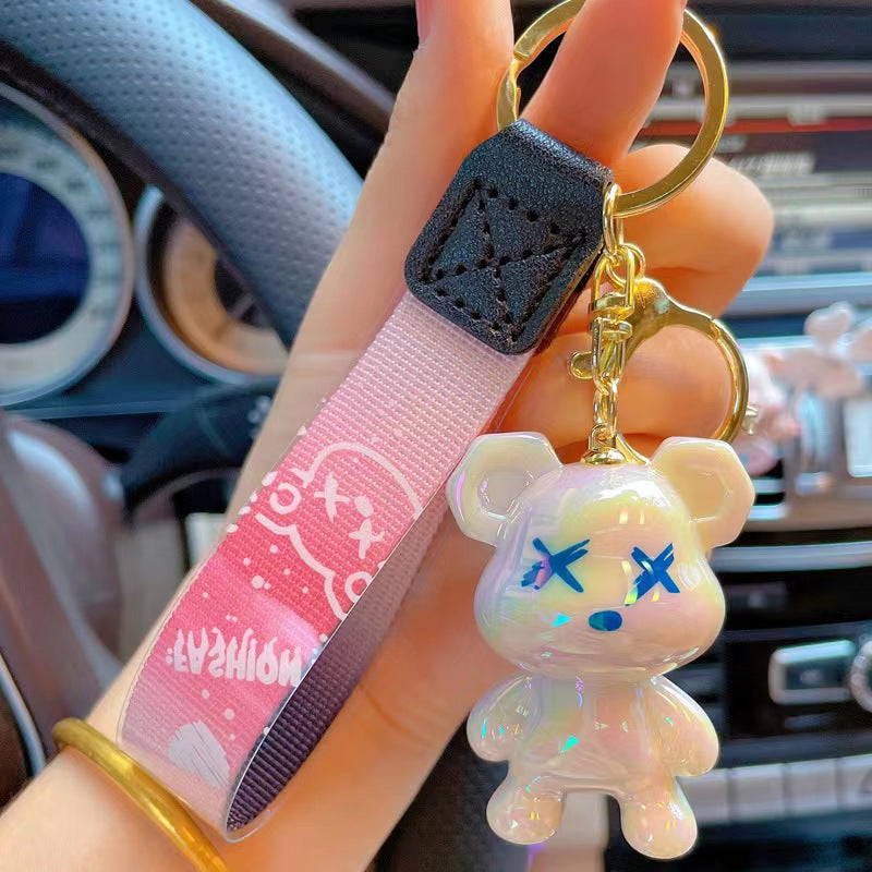 Cute Keychain Gift - Backpack Charms Couple Cartoon Bears Boy Girl Bag Keychains Women Men Car Key Ring