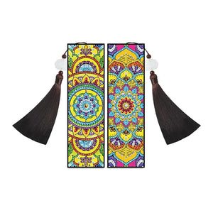 2Pcs -Diamond Painting Leather Tassel Bookmark ktclubs.com