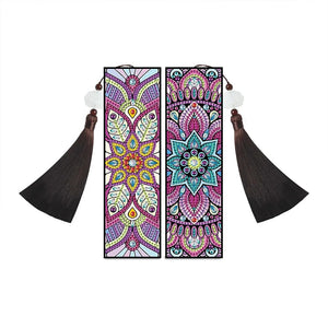 2Pcs -Diamond Painting Leather Tassel Bookmark ktclubs.com