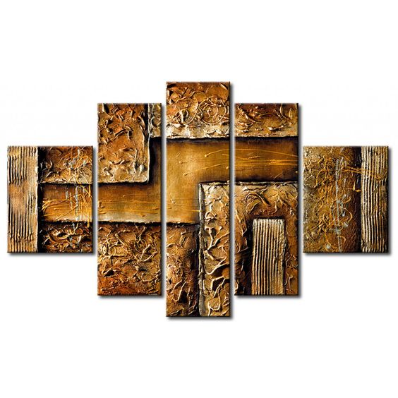 Texture Painting, Acrylic Modern Paintings, Paintings for Living Room, 5 Piece Wall Art, Painting for Sale