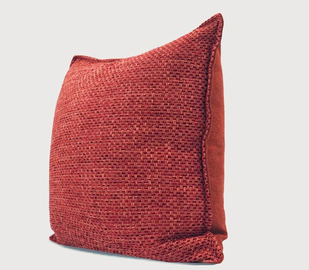Large Square Modern Throw Pillows for Couch, Red Contemporary Modern Sofa Pillows, Simple Decorative Throw Pillows, Large Throw Pillow for Interior Design
