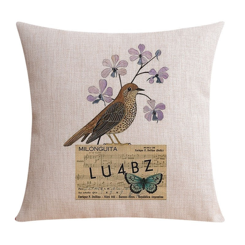 Decorative Sofa Pillows for Children's Room, Love Birds Throw Pillows for Couch, Singing Birds Decorative Throw Pillows, Embroider Decorative Pillow Covers