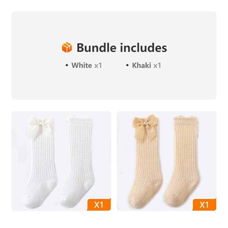 1pair Baby Breathable Bow Socks